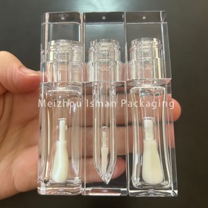 ISMAN Envase de Brillo Labial Cuadrado de Lujo Transparente de 4ml 10ml con Aplicador Grande, Tubo de Cristal para Brillo Labial Vacío con Logotipo Personalizado - Product Image 2