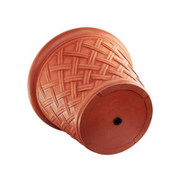 Pot de fleur moderne en plastique coloré-Jardinières rondes légères et durables avec soucoupes intégrées 46x36cm pour l'extérieur et l'intérieur