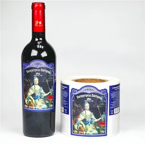 Logo autoadesivo con etichetta di vino di lusso UV di lusso con stampa privata e carta testurizzata in rilievo per bottiglia in lamina d'oro etichetta di vino 3D