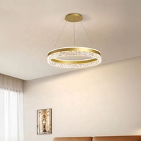 Lustre suspendu LED en fer, style minimaliste moderne et luxueux, pour salon, salle à manger, chambre à coucher, 3000K, lumière chaude, AC