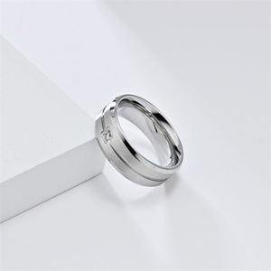 도매 반지 Bijoux En Acier 무산소 패션 남성용 스테인레스 스틸 지르콘 손가락 반지 - Product Image 5