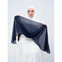 Nouveau Hijab en Chiffon Perlé Couleur Unie de Haute Qualité avec Boucle Magnétique Intégrée, Poche et Foulard Triangulaire – Facile à Porter, Doux