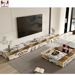 Muebles de Arte de <span class=keywords><strong>Viola</strong></span> Calacatta de estilo italiano, decoración de granja, mueble de TV de mármol, mesas, mesa artesanal para sala de estar - Product Image 6