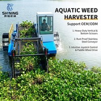 Cosechadora de Malezas Acuáticas de 38KW, Económica, para la Eliminación de Jacinto de Agua en Ríos y Lagos Pequeños