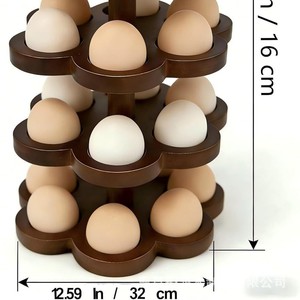 Support à œufs rotatif en bois à 5 niveaux empilables pour les célébrations de Pâques, rangement de bureau - Product Image 4