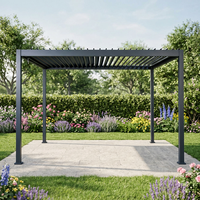 Supports de toit à persiennes rétractables électriques en aluminium de luxe, revêtement poudré, pour pergola, mobilier, portes vitrées, assemblage facile, résistant à la décomposition