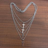 Collier pendentif croix 3mm/2.5mm/5mm en acier inoxydable plaqué or 18 carats, chaîne torsadée, chaîne gourmette, cadeau de première communion pour homme chrétien