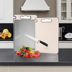 Tabla de Cortar de Acero Inoxidable 304 de Doble Cara con Paja de Trigo, Fácil de Limpiar, para Cocina - Product Image 5