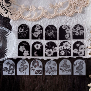 30 pz/pacco pacchetto di adesivi in attesa di fiori per Bloom Series piante in bianco e nero Notebook adesivi decorativi fai da te 8 scelte - Product Image 3