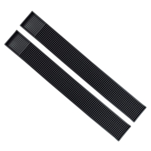 Tapis de bar antidérapant carré noir en PVC souple, personnalisé avec logo, idéal pour la promotion de la bière russe Krusovice, Buffalo Bill's, Penderyn - Product Image 3
