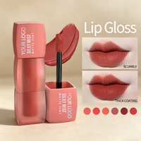 Rouge à lèvres liquide mat velours en tube carré, vente en gros, personnalisable, longue tenue, effet soyeux, marque privée