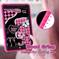 Grifobes Özel Renkli Sıcak Pembe Ağır Hizmet Tipi PC+Silikon Sağlam Darbeye Dayanıklı Esnek Standlı Çizilmez iPad Tablet Kılıfı