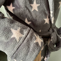 Peignoir de nuit thermique en polaire 100 % polyester pour femme, imprimé étoiles, col roulé, décontracté, pour l'automne, vente directe usine