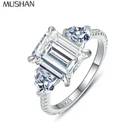 Bague MuShan de luxe en argent sterling 925 avec moissanite ronde, bague sur mesure pour ami, plaquée or 18 carats, bagues brevetées MST