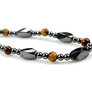 Collier en hématite magnétique, bijoux pour hommes et femmes, perle torsadée, œil de tigre, pierres précieuses, nouvelle mode, - Product Image 3