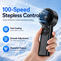 Ventilador de Cuello Portátil Ultraligero Sin Aspas, Estilo Manual, Soplador de Mano, Función de Banco de Energía de Larga Duración, Ideal para Senderismo de Verano
