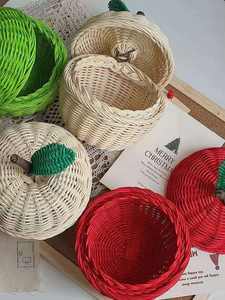 Panier en forme de pomme pour la décoration de Pâques de la veille de Noël et le panier cadeau de Noël pour les paniers de rangement en rotin pour enfants - Product Image 2