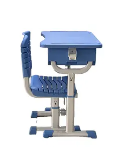 כיתת ABS מודרנית לתלמיד יחיד שולחן וכיסא לג'וניור בית ספר יסודי סט שולחן כתיבה מותאם אישית ריהוט בית ספר בצבע מותאם אישית