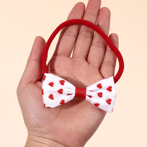 8 pièces/ensemble, nœuds pour cheveux pour filles, accessoires pour cheveux, bandeau élastique en nylon, bandeau rouge pour la Saint-Valentin, pour bébés et tout-petits - Product Image 4