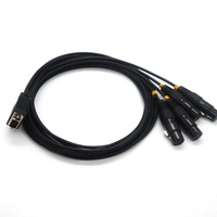 Câble de connexion audio-vidéo HD15PIN DB9 mâle vers 4 XLR femelle, blindé PVC, conducteur en cuivre nu, personnalisé, industriel, un-vers-quatre