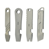 Outil multifonction en alliage de titane, pied-de-biche plat, ouvre-bouteille portable, clé hexagonale, outils de camping en plein air