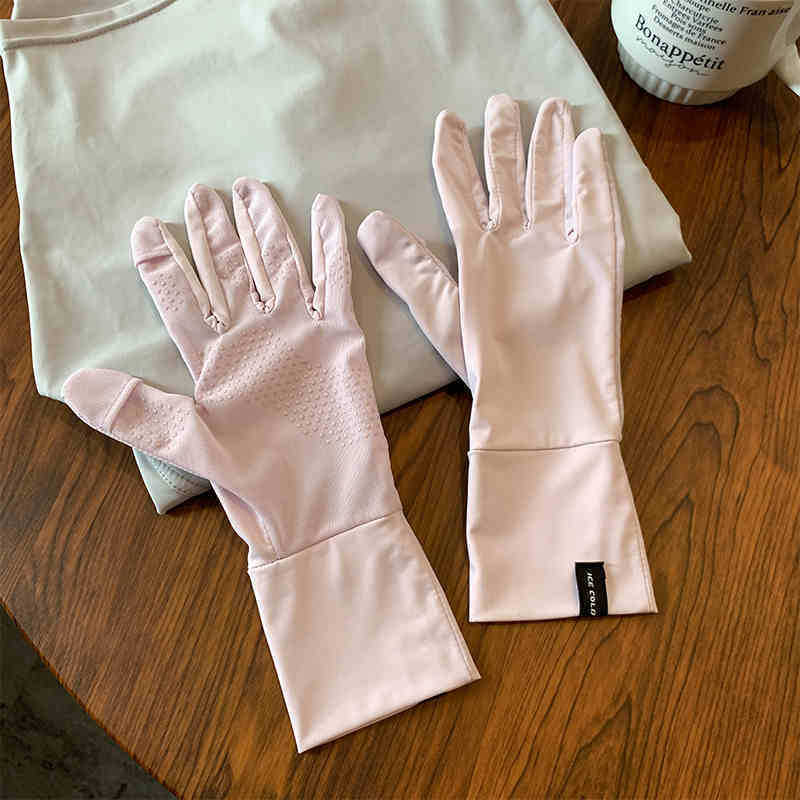 Gants de protection solaire à rayures verticales-violet