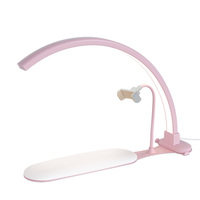 Lampe de bureau multifonctionnelle 36W demi-lune pour ongles, lumière LED réglable avec repose-main et support téléphone pour salon de manucure