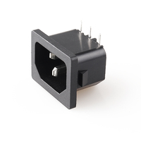 Conector IEC, Terminal de PCB Encastrable, Enchufe Macho C14, 1 Salida de CA, Enchufe de Extensión Industrial para Piso, Latón, Cobre, Nailon, 10A, CN