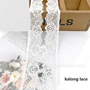 Lebar <span class=keywords><strong>3.3</strong></span> cm nilon spandeks elastis renda Trim elastis pita renda untuk rok gaun pakaian dalam manset sisi aksesoris garmen - Product Image 6