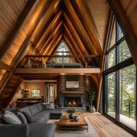 Villa préfabriquée moderne triangulaire avec design scandinave et structure en acier léger, modèle 3D par Sunlit