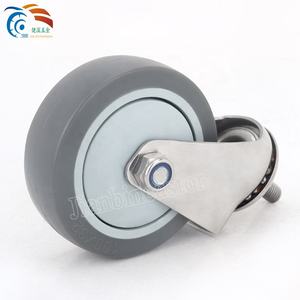 Neues Edelstahl-Schwenkrad 75mm 3 Zoll Industrielles TPR-Lenkrolle mit Bremse - Product Image 3