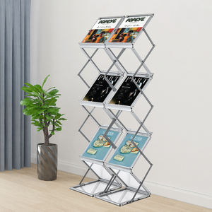 Vitrin rafı gazete ve dergi kataloğu sergileri için alüminyum alaşım katlanır resimli kitap gelişmiş iniş promosyon raf - Product Image 4