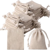 Petits sacs de mousseline en toile de coton personnalisés Sac en lin Sachet cadeau Pochette en toile de jute pour fête Fournitures pour la maison