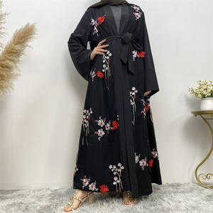 3D fiori tridimensionali ricamati maglia di garza allentata lturchia disegni Abaya nuovi arrivi turco <span class=keywords><strong>rosa</strong></span> abito da preghiera per le donne - Product Image 2