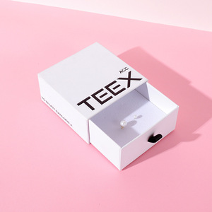 Box Japan Hot Drawer Jewelry Ring Earring Bracelet Packaging White Black Custom Logo Jewelry Box With Sponge Bracelet Jewelry Box