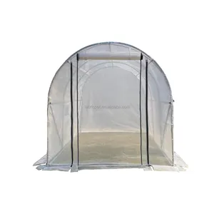 防雨耐用聚隧道温室便携式植物温室，带聚乙烯白色网罩