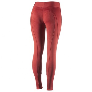High Waist Riding Leggings with <b>Mesh</b> and Full Silicone Seat Four-Way Stretch Breathable Tights for Cool Comfort and Quick Dry - Product Image 3