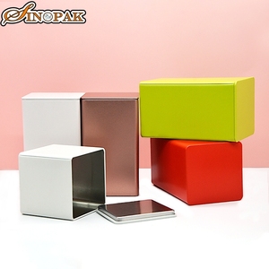 Wholesale ready store black tea metal container square gift packing tin box custom logo
