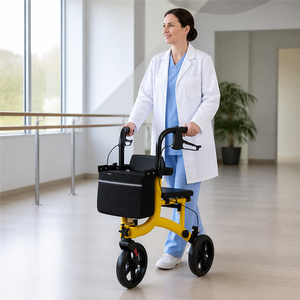 <span class=keywords><strong>Deambulatore</strong></span> Rollator per Anziani <span class=keywords><strong>con</strong></span> Sedile Imbottito, <span class=keywords><strong>Freno</strong></span> <span class=keywords><strong>di</strong></span> <span class=keywords><strong>Stazionamento</strong></span> e Cestino Anteriore, Telaio Pieghevole per Uso Domestico e Esterno - Product Image 1