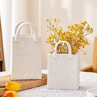 Vase de sac à main en céramique vintage Décoration de table Vase de fleurs créatif en résine