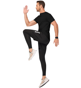 Camiseta deportiva de manga corta con cuello en V y canalé <span class=keywords><strong>para</strong></span> <span class=keywords><strong>hombre</strong></span>, estilo Henley, <span class=keywords><strong>para</strong></span> <span class=keywords><strong>gimnasio</strong></span> y entrenamiento. - Product Image 3