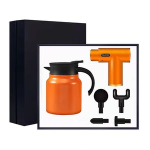Stainless Steel Vacuum Jug And Bottle Set Orange Modern Design Personalized Gift Set - Product Image 4