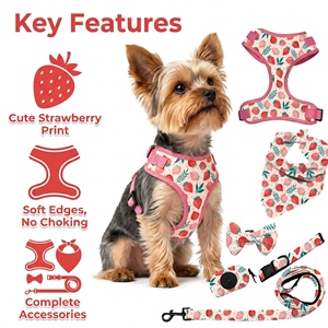 Nouveau style de produits pour animaux de compagnie : Harnais personnalisé pour chien, accessoires brodés à carreaux, logo PVC personnalisé, vente en gros - Product Image 2