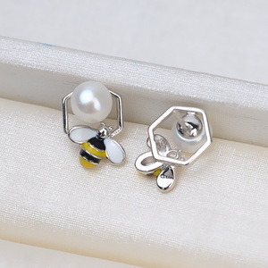 Wenchi S925 <b>Silver</b> Hat 8-12 <b>Pearl</b> DIY Concealer Hollow Bracket <b>Earrings</b> with Tassel 16128 Accessories China - Product Image 2