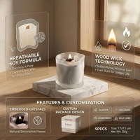 Bougie en cire de soja de qualité supérieure, mèche en bois, aromathérapie, coffret cadeau de mariage, emballage personnalisé