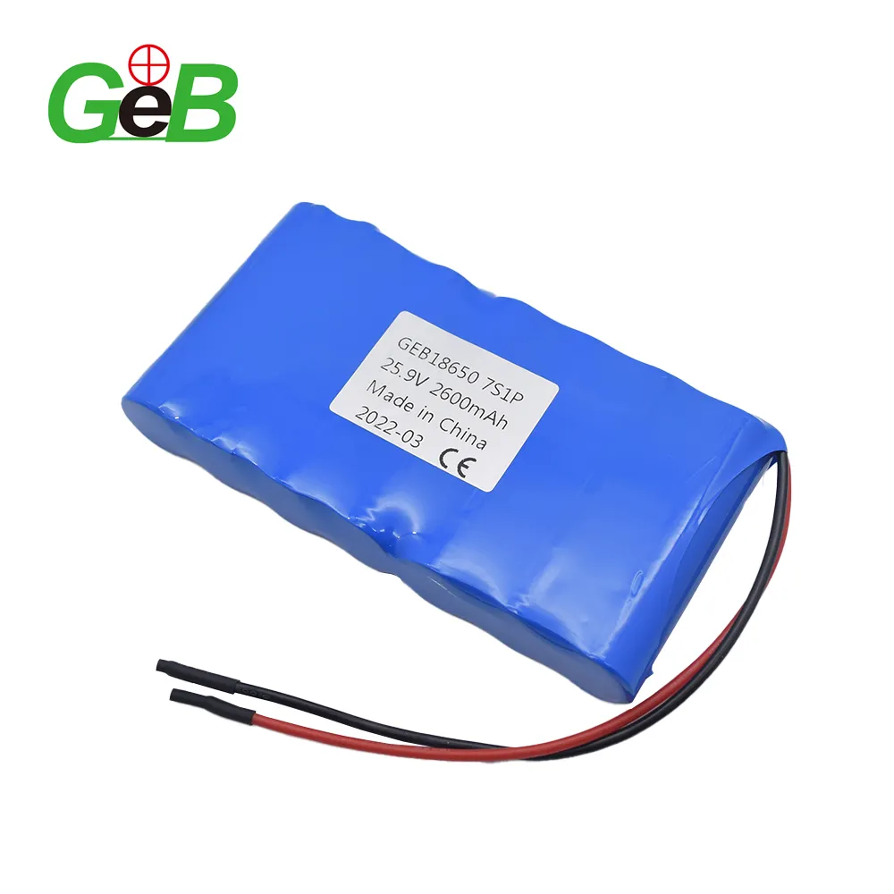 ICR Paket Baterai 18650 7S1P 25.9V 2600MAh 3Ah, dengan BMS untuk Alat Listrik 36V 48V, Baterai Lithium Li-ion