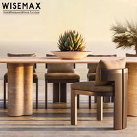 WISEMAX FURNITURE Mobilier de jardin de style nordique, chaise de salle à manger en aluminium durable avec corde tressée, fauteuil d'extérieur pour cour