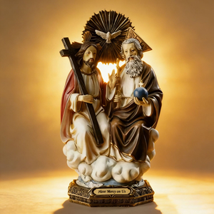 Statua della Sacra Trinità in Resina, Figurina del Padre, del Figlio e dello Spirito Santo a Forma di Colomba, Scultura Religiosa per Altare Domestico e Decorazione della Chiesa - Product Image 5