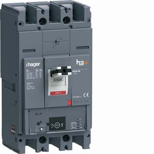 HMW630NR ปรับแต่งได้ด้วยเซอร์กิตเบรกเกอร์แบบหล่อขึ้นรูปของ Hagers รุ่น h3+ P630 LSIG Energy 3P 50kA 630A - Product Image 1