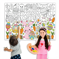 Póster Gigante de Papel para Colorear de Pascua, 31*43 Pulgadas, para Actividades de Mesa Infantiles, Recuerdo de Fiesta, Regalo para el Hogar